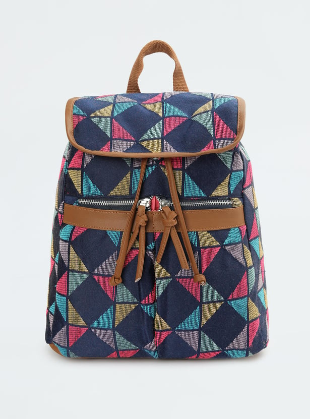 Girls Geometric Printed Backpack