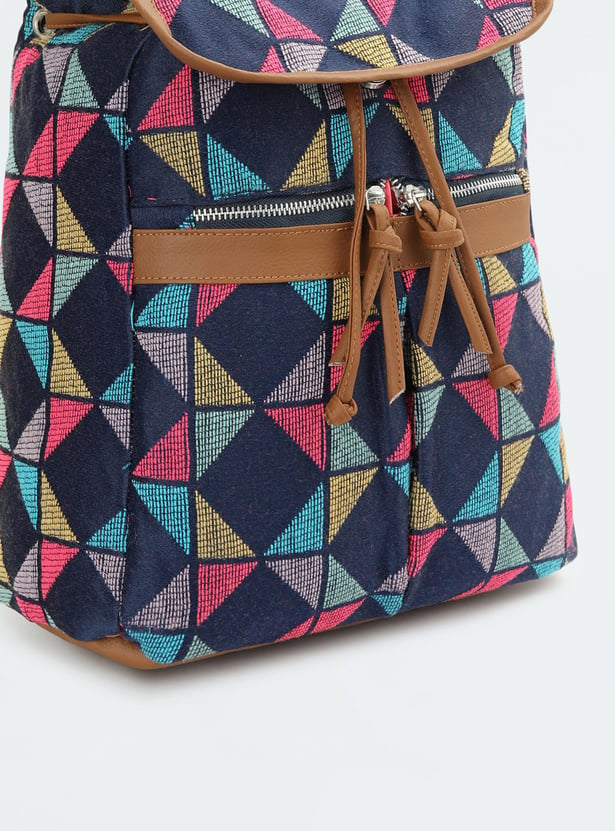 Girls Geometric Printed Backpack