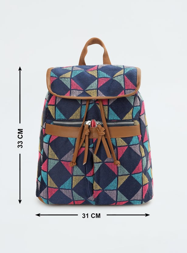 Girls Geometric Printed Backpack