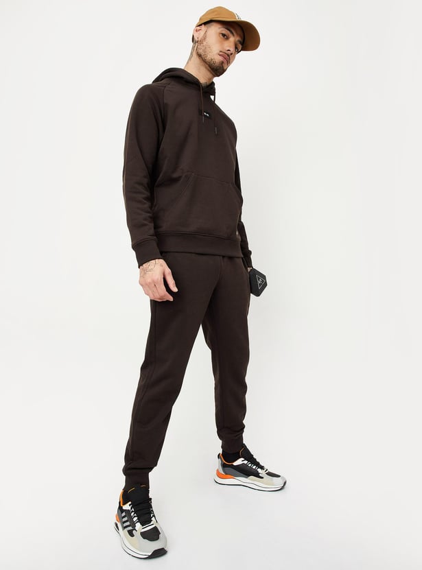 Men Solid Drawstring Waist Joggers