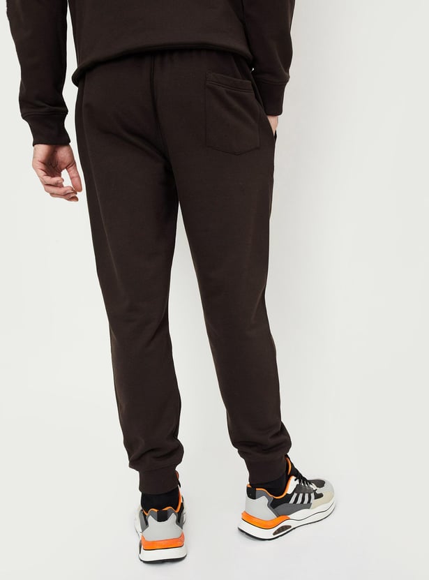 Men Solid Drawstring Waist Joggers