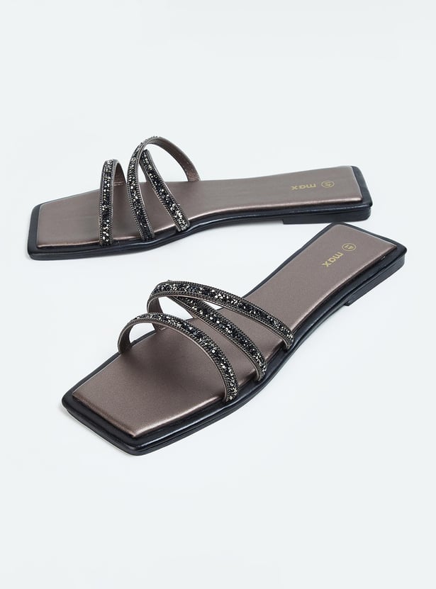 Women Embellished Strappy Flat Sandals