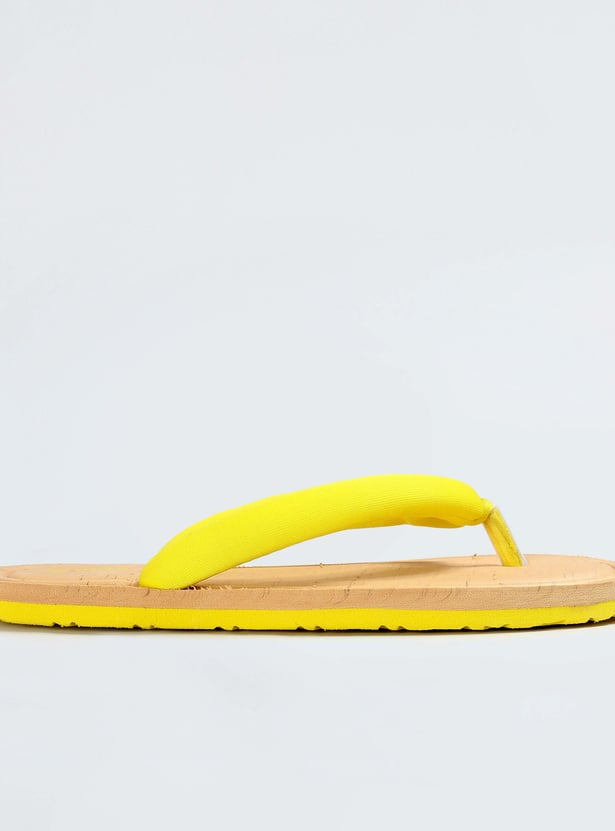 Women Colourblocked V-Strap Slippers