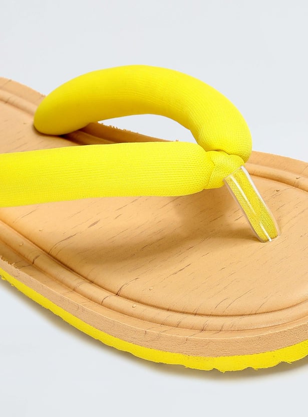 Women Colourblocked V-Strap Slippers