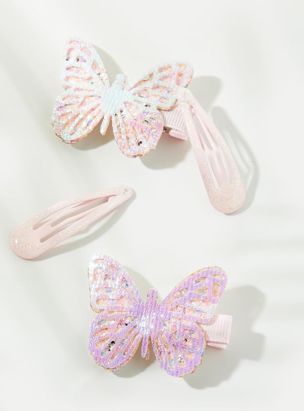 Girls Shimmery Assorted Hair Clips - Pack of 4