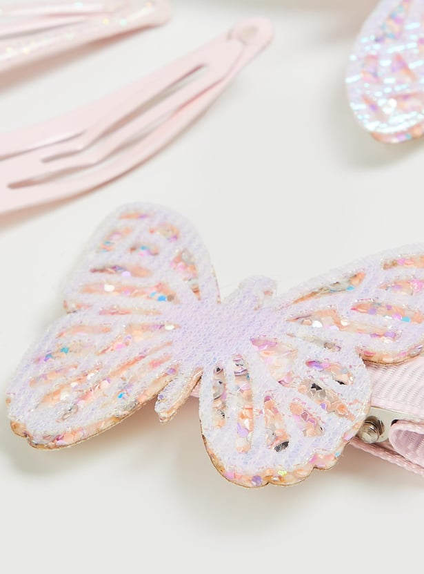 Girls Shimmery Assorted Hair Clips - Pack of 4