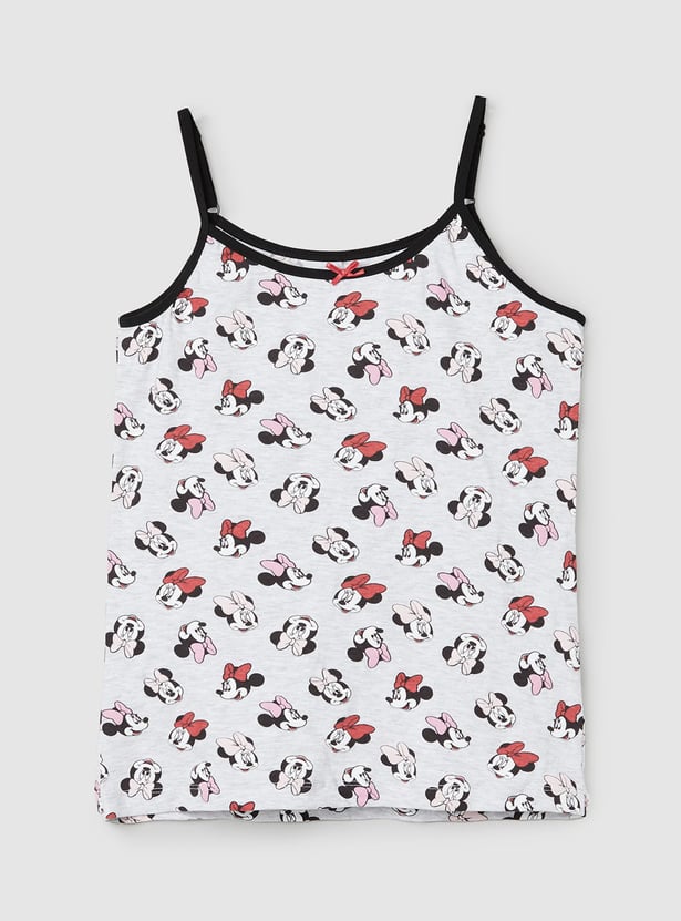 Girls Minnie Mouse Print Camisoles - Pack of 2