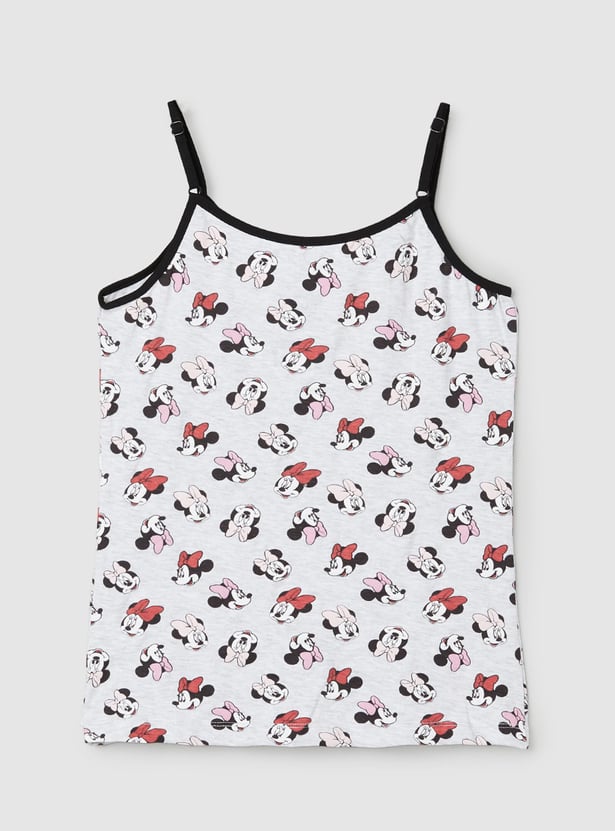 Girls Minnie Mouse Print Camisoles - Pack of 2