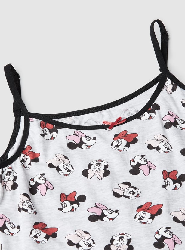 Girls Minnie Mouse Print Camisoles - Pack of 2