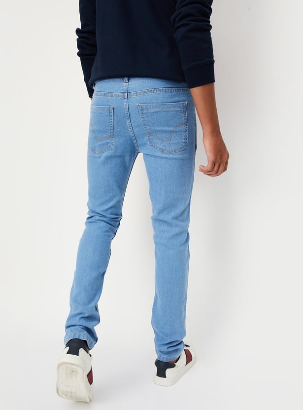 Boys Slim Fit Washed Jeans