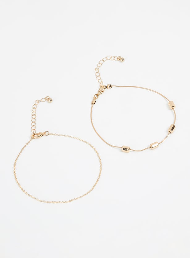 Women Assorted Anklets - Set of 2