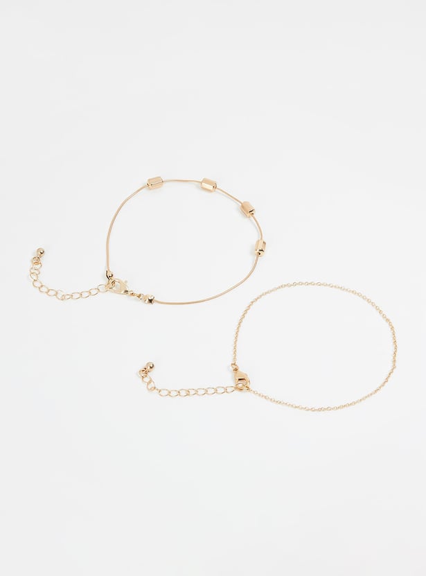 Women Assorted Anklets - Set of 2
