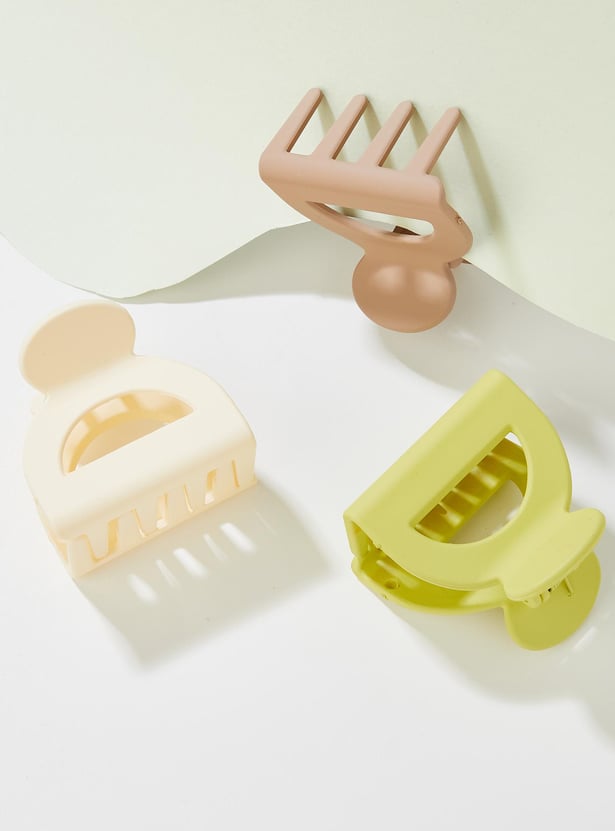 Women Solid Claw Clips - Pack of 3