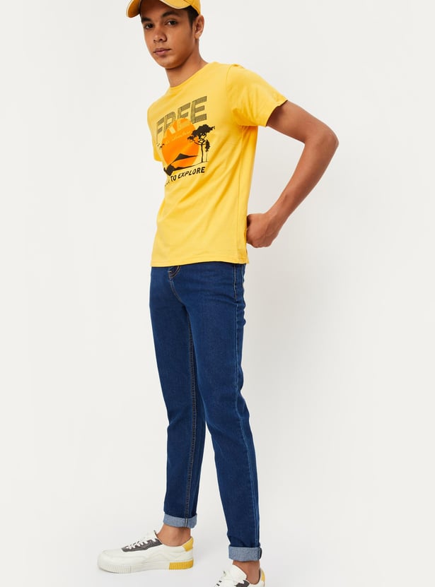 Boys Slim Fit Washed Jeans