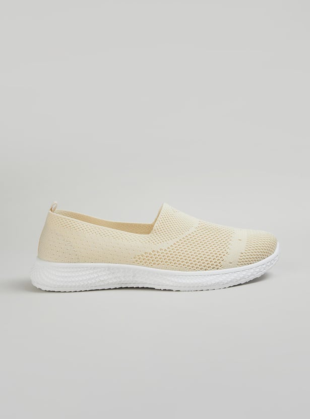 Women Textured Slip-On Casual Shoes