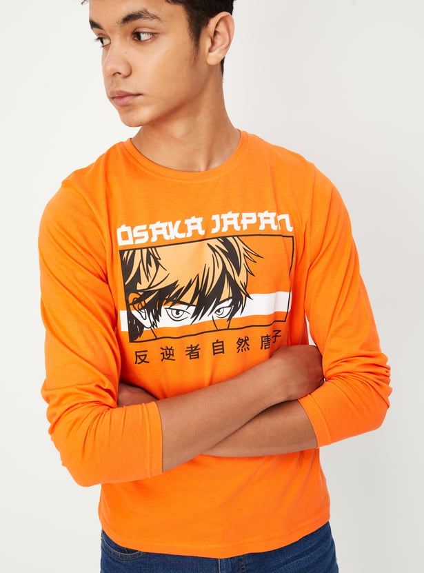 Boys Anime Graphic Printed T-shirt