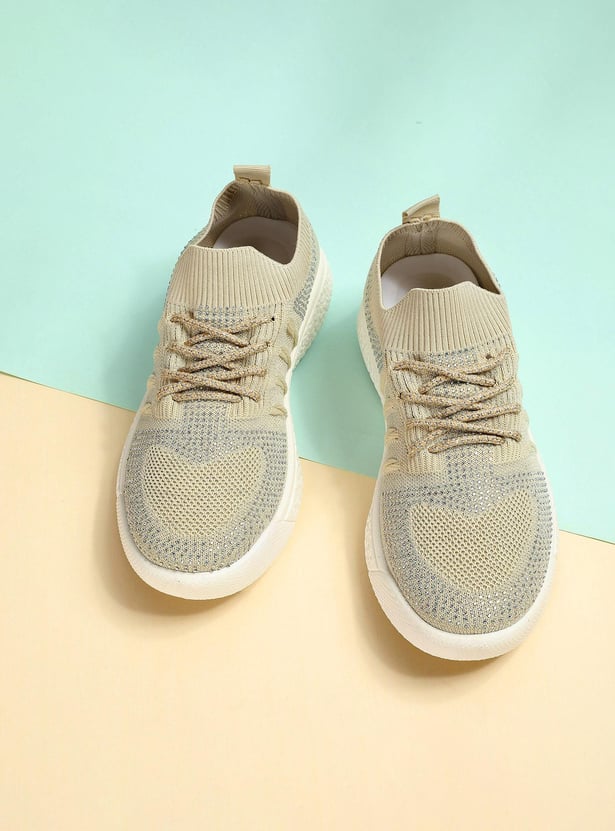 Women Crystal Knit Sports Shoes