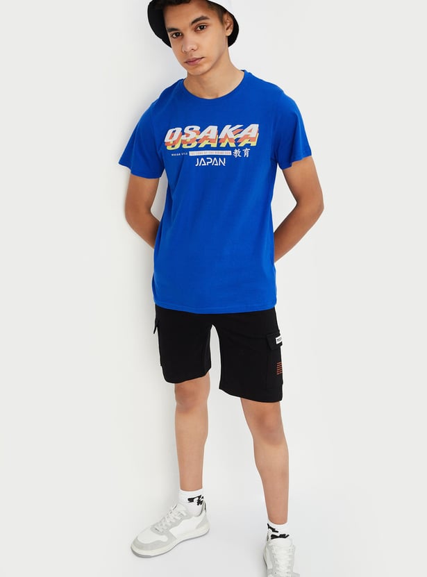 Boys Typographic Printed T-shirt