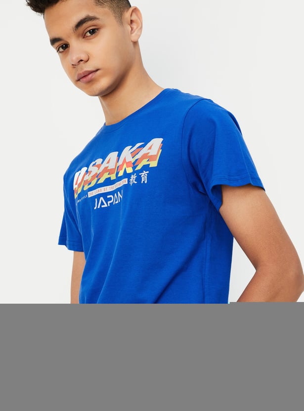 Boys Typographic Printed T-shirt