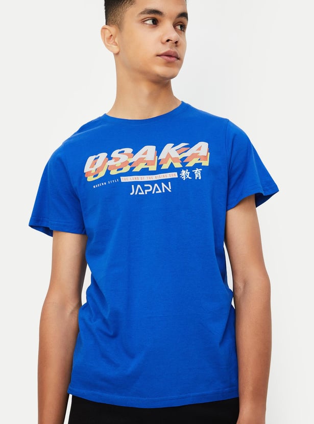 Boys Typographic Printed T-shirt
