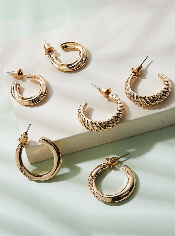 Women Assorted Hoop Earrings - Pack of 3