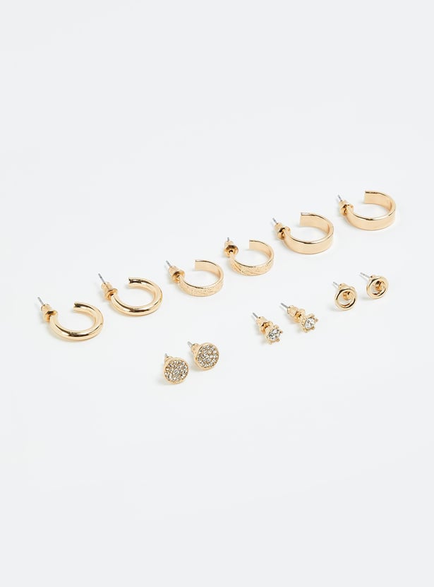 Women Assorted Hoop and Stud Earrings Set
