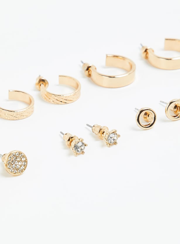 Women Assorted Hoop and Stud Earrings Set