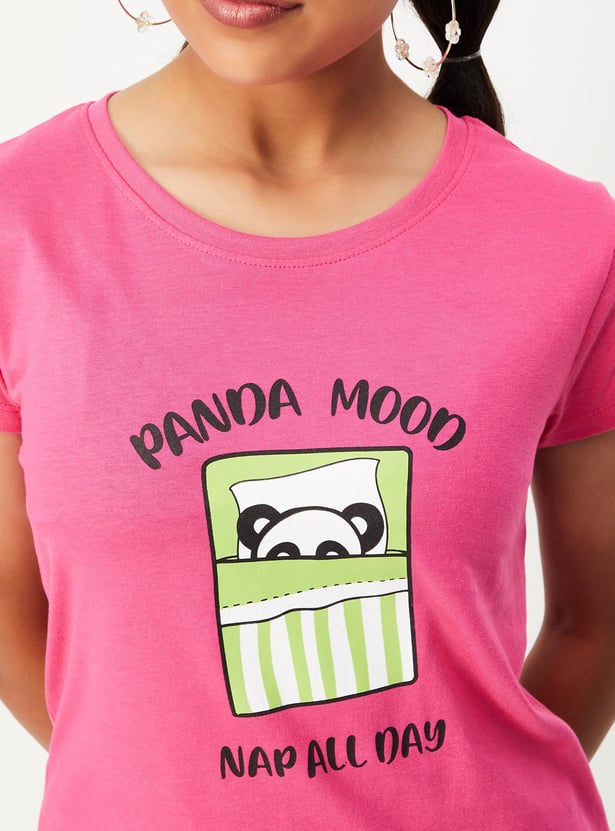 Girls Graphic Printed Pure Cotton T-shirt