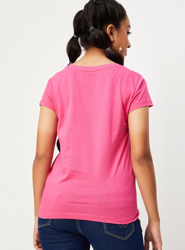 Girls Graphic Printed Pure Cotton T-shirt