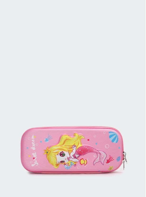 Kids Mermaid Print Pencil Box