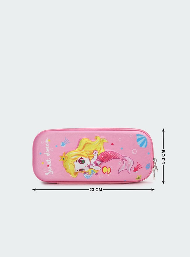 Kids Mermaid Print Pencil Box