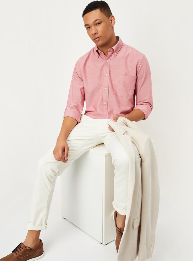 Men Solid Regular Fit Casual Shirt