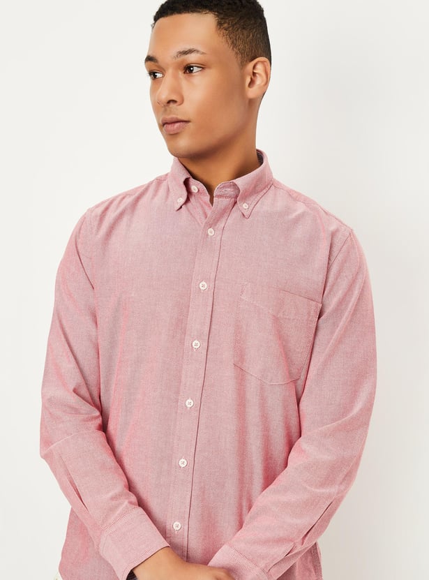 Men Solid Regular Fit Casual Shirt