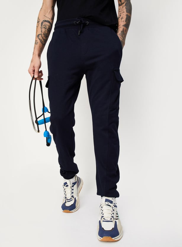 Buy Men Solid Cargo Joggers Online at just