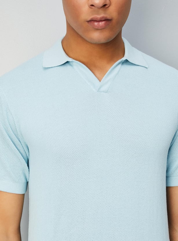 Men Flat Knit Polo