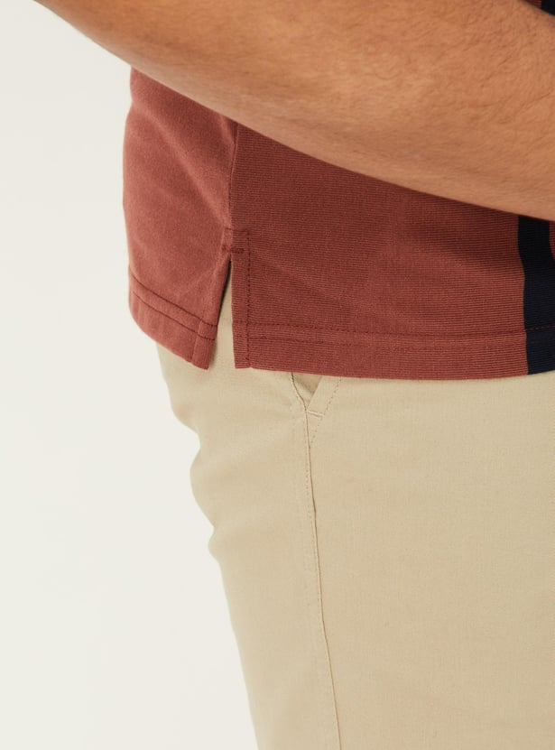 Men Striped Slim Fit Polo T-shirt