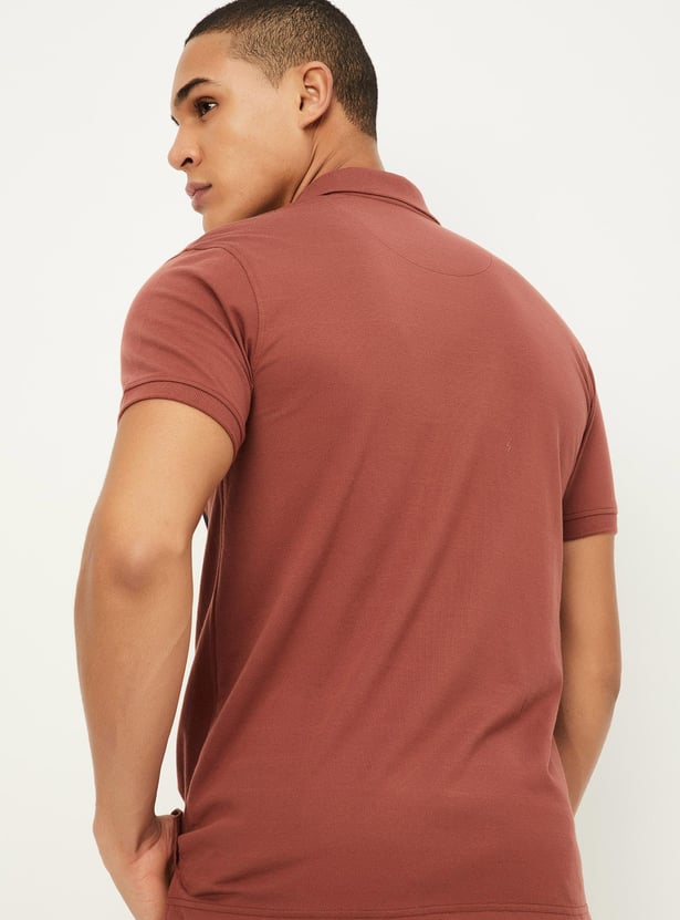 Men Striped Slim Fit Polo T-shirt