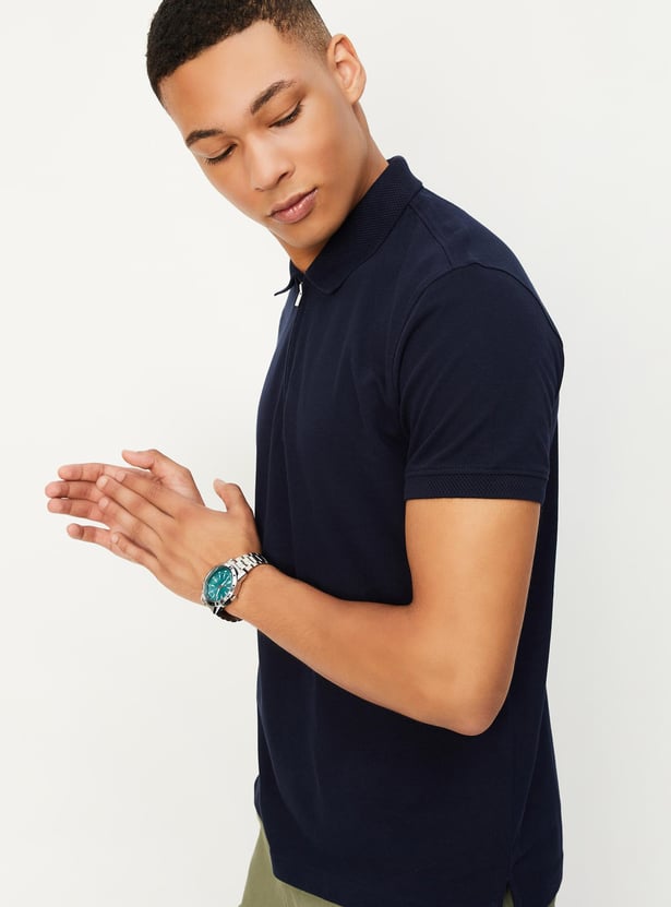 Men Solid Slim Fit Polo T-shirt