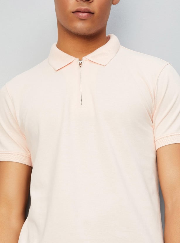 Men Solid Slim Fit Polo T-shirt