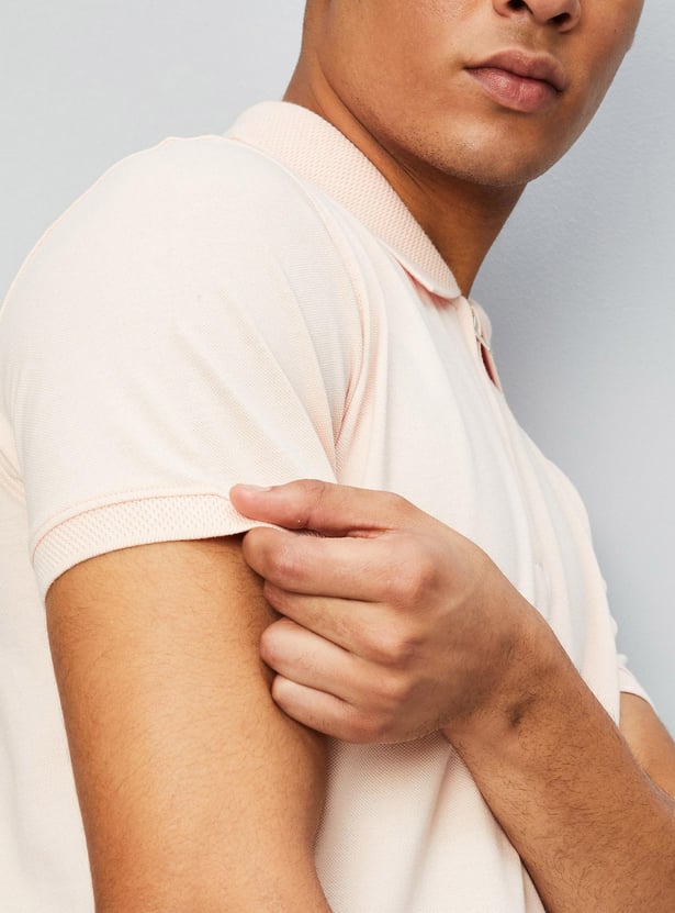 Men Solid Slim Fit Polo T-shirt