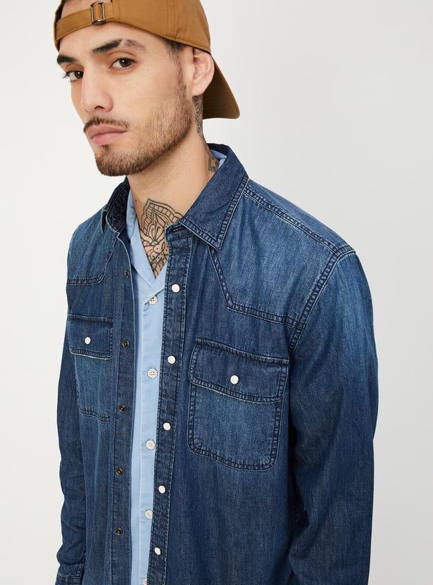 Men Washed Denim Shirt