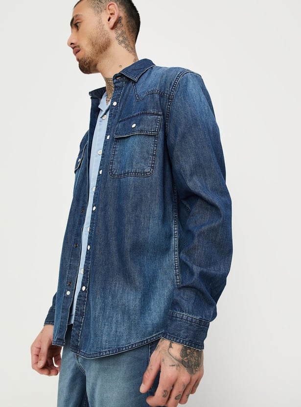 Men Washed Denim Shirt