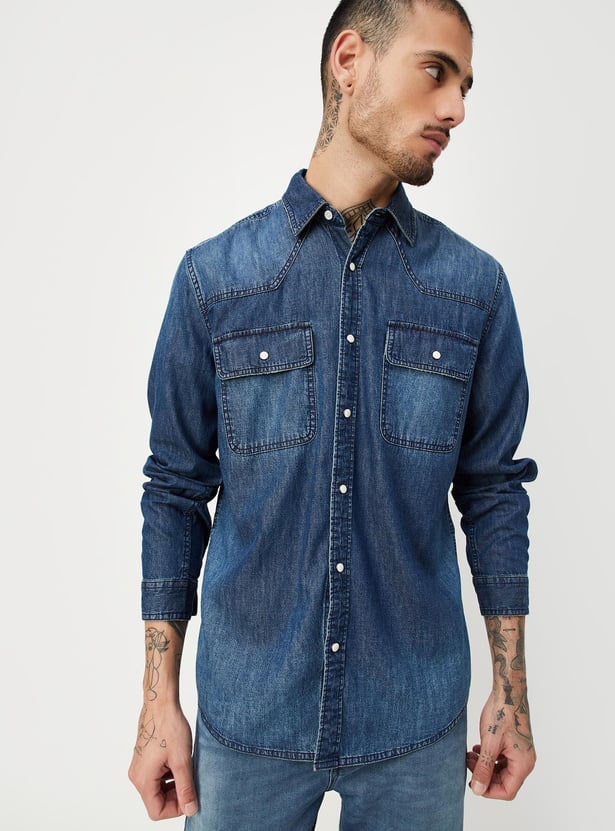 Men Washed Denim Shirt