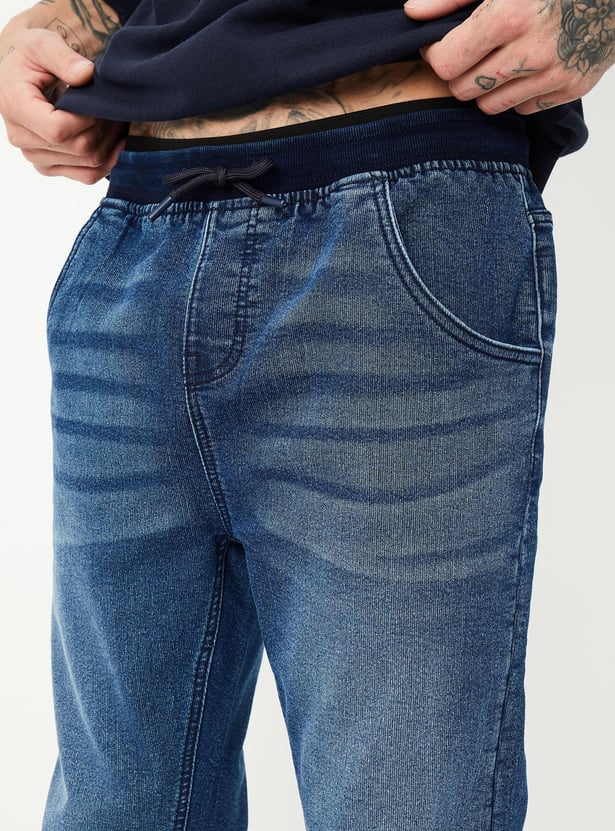 Men Washed Carrot Fit Denim joggers