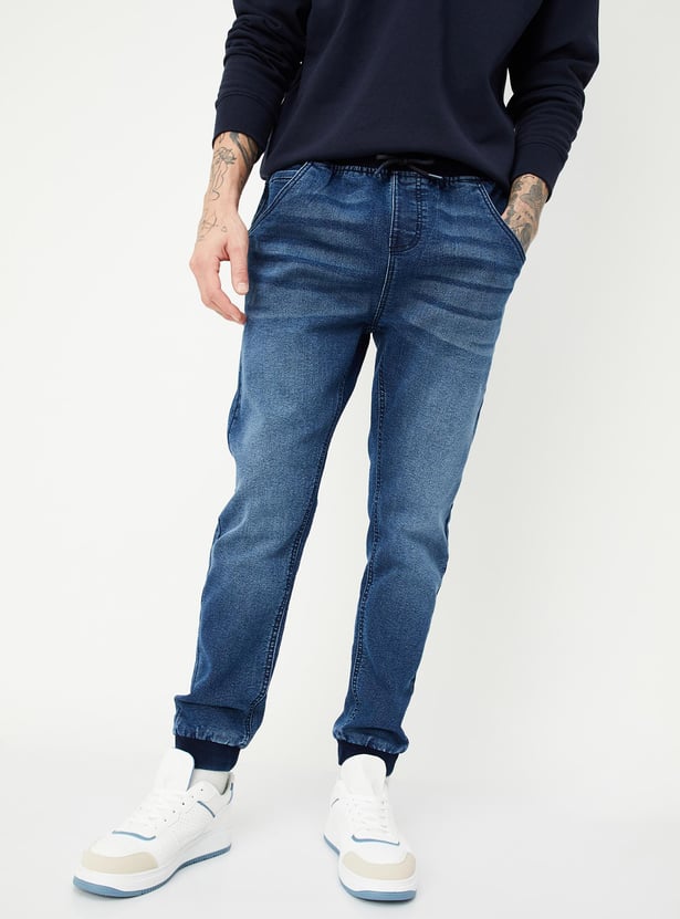 Men Washed Carrot Fit Denim joggers