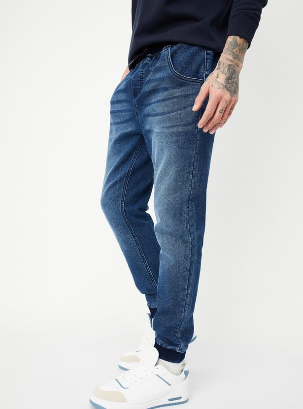 Men Washed Carrot Fit Denim joggers