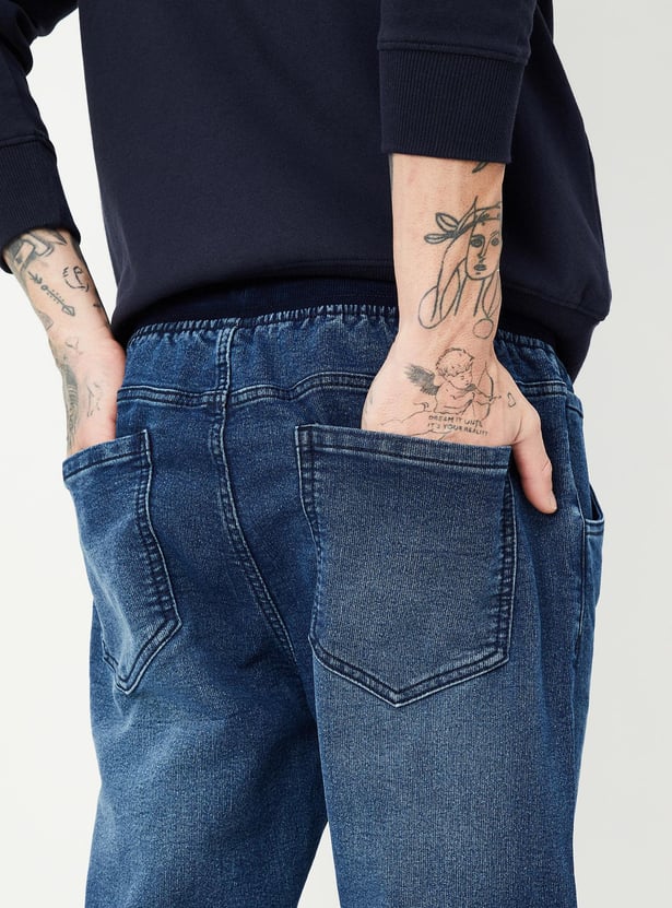 Men Washed Carrot Fit Denim joggers