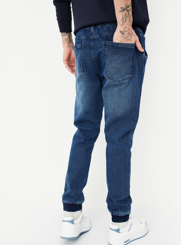 Men Washed Carrot Fit Denim joggers