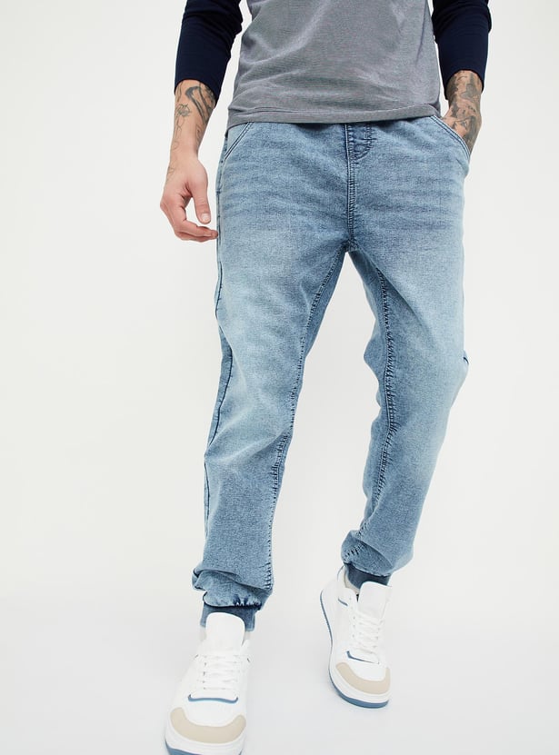 Men Washed Carrot Fit Denim joggers