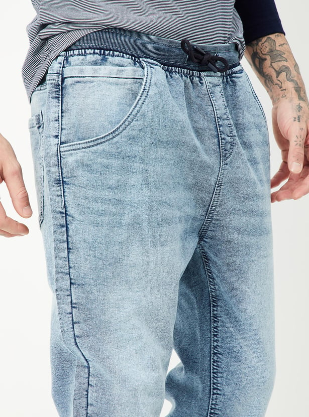 Men Washed Carrot Fit Denim joggers